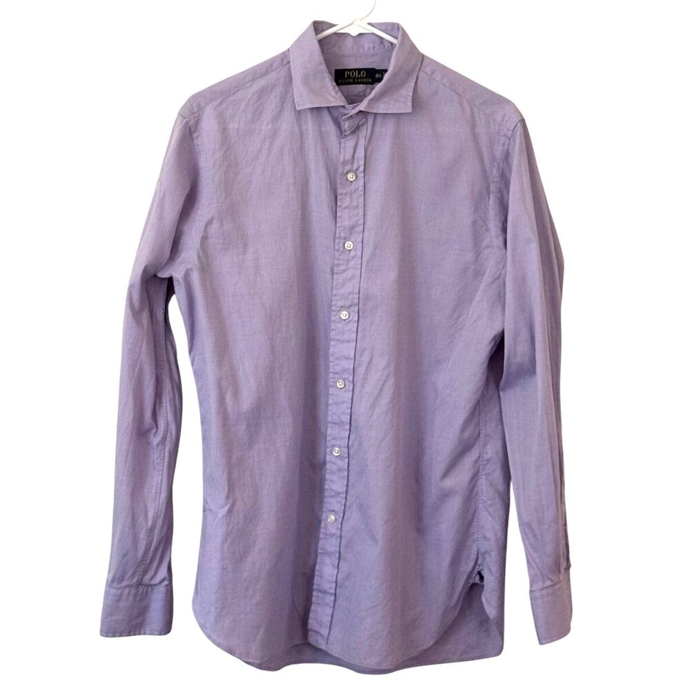 Polo Ralph Lauren Purple Button Down Shirt SZ 15.5 Medium Preppy Business Casual